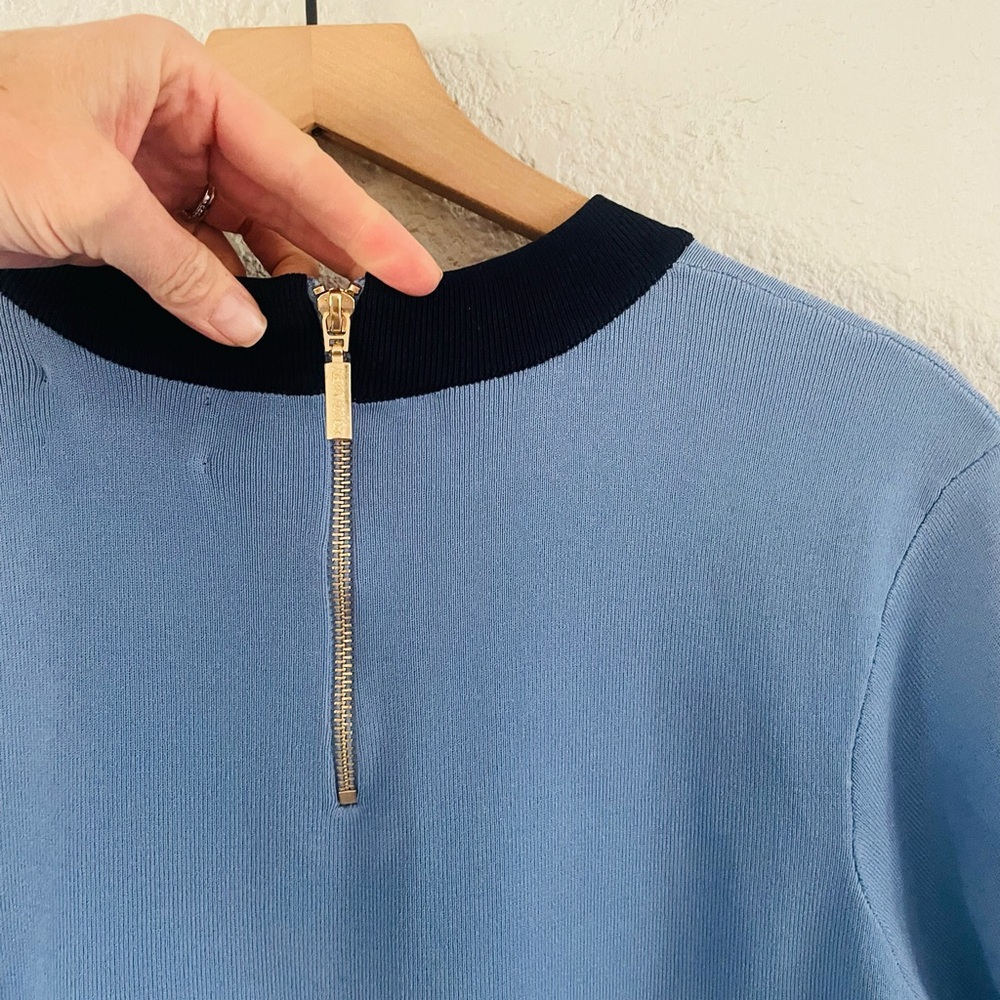 Alexia Admor Blue Knit Fit & Flare Dress - Picture 5 of 15